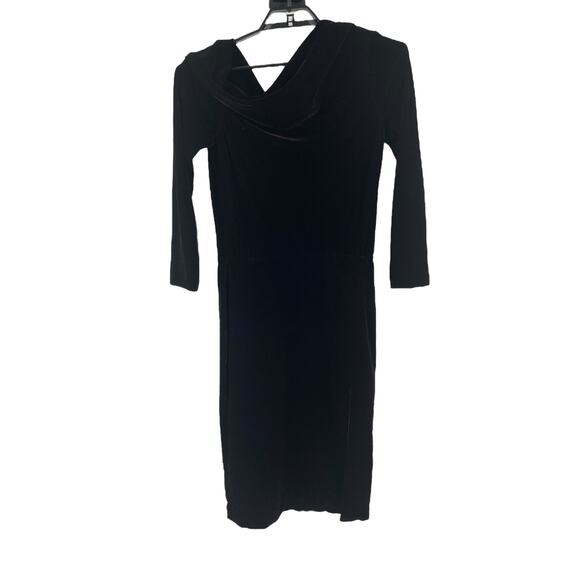 Theory dress off the shoulder velvet midi brown size 10 - Picture 2 of 7